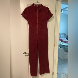 Corduroy Red Jumpsuit
